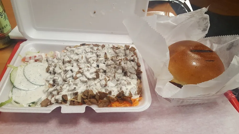 Lamb Gyro and Beef Burger